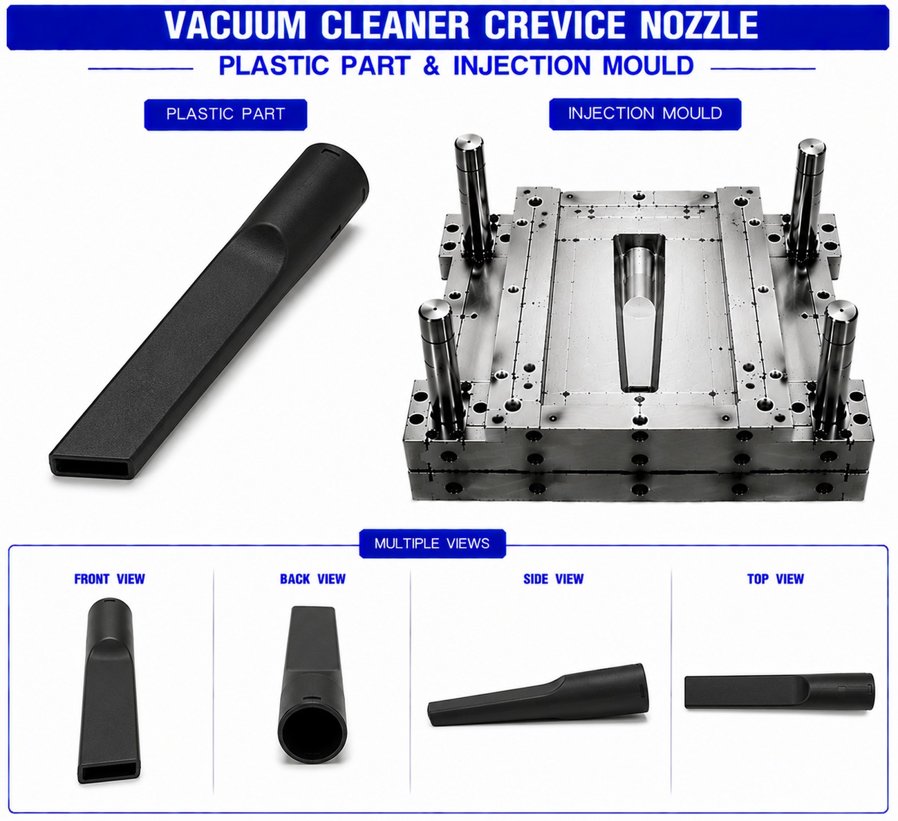 Vacuum Cleaner Plastic Crevice Nozzle